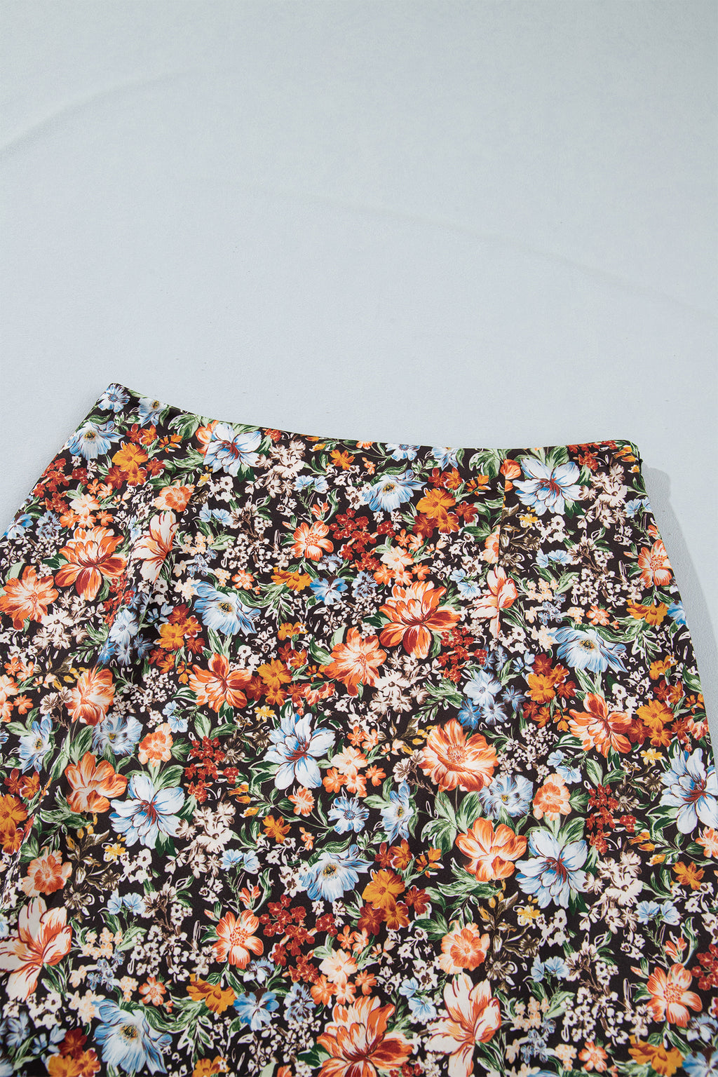 Khaki Cheetah Print Trim Split Long Western Skirt