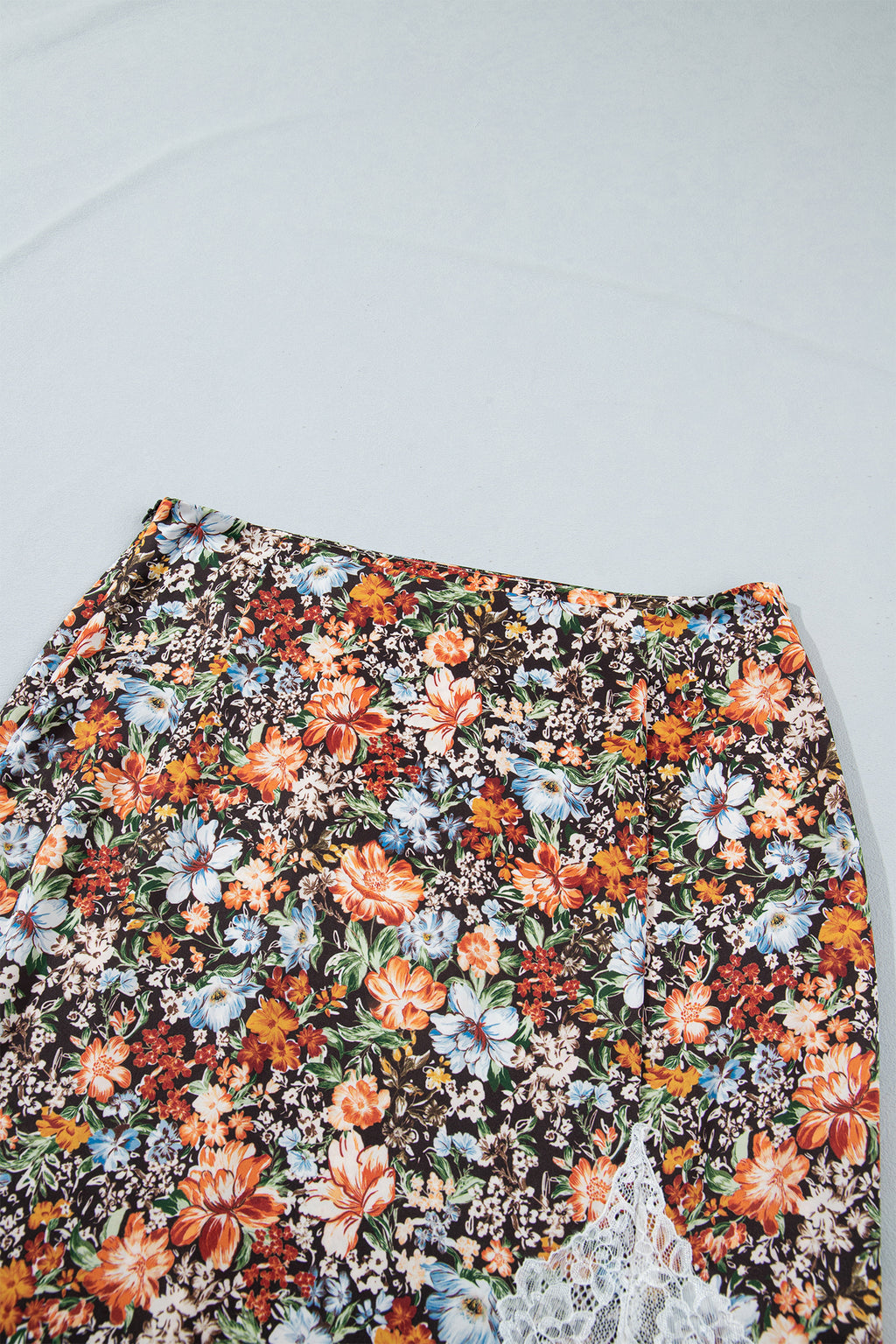 Khaki Cheetah Print Trim Split Long Western Skirt