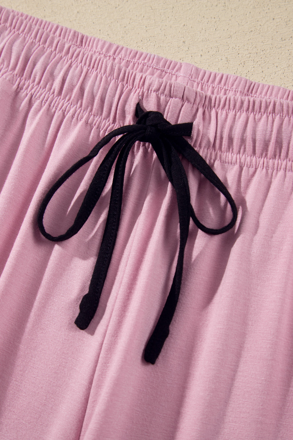 Delicacy Contrast Piping Trim Lapel Button Down Top 2pcs Lounge Pajama Set